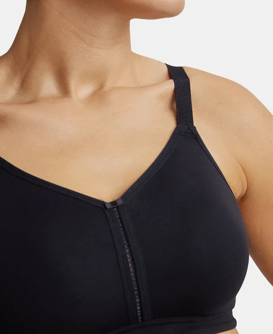 Non Padded Super Combed Cotton Elastane Stretch Full Coverage Minimizer Bra - Image 7