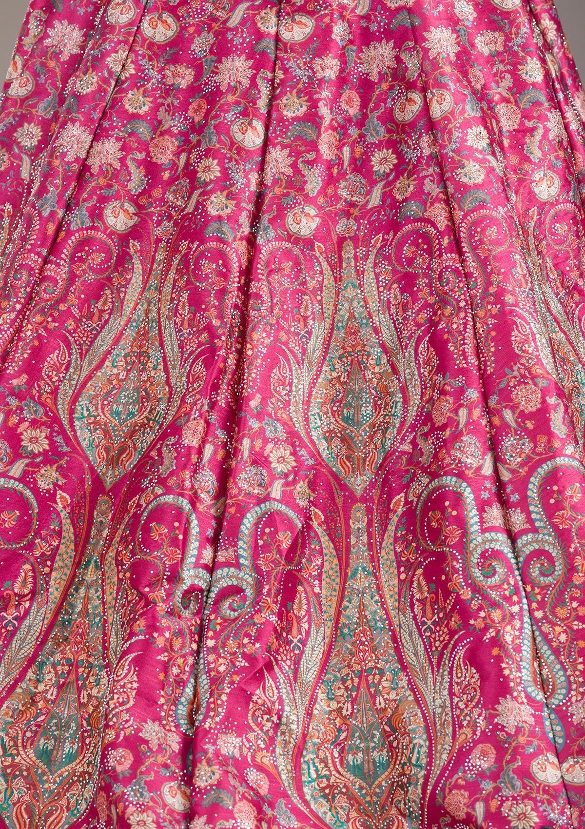 Rani Pink Zariwork Banarasi Readymade Lehenga - Image 9